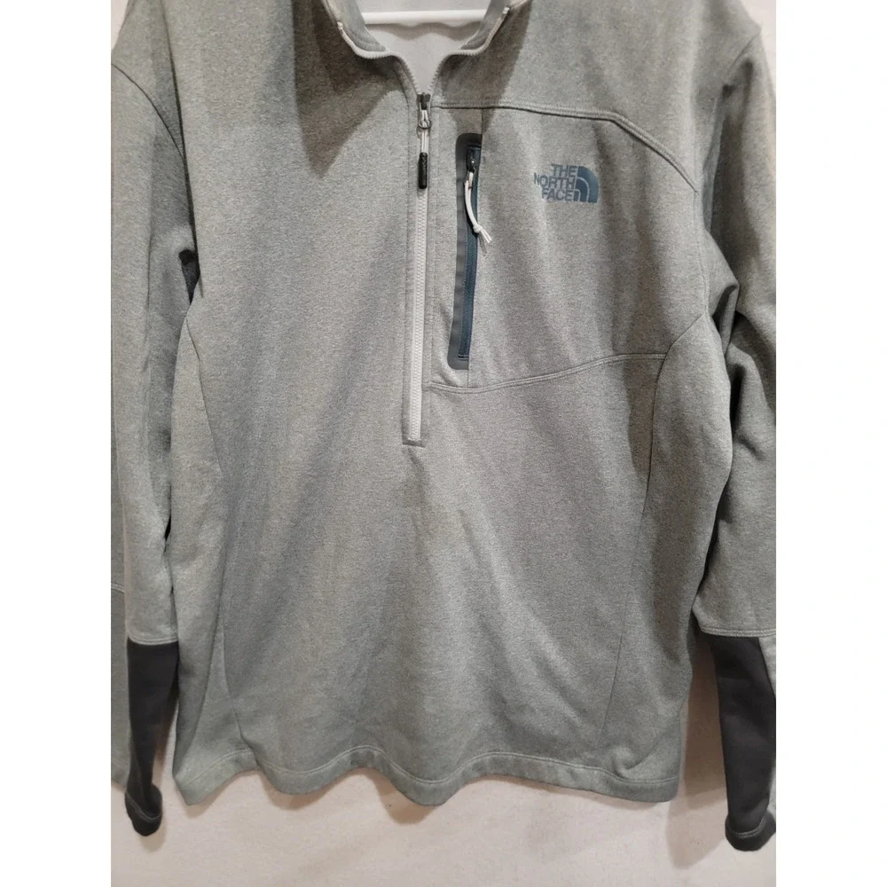 The North Face Mens XL Pullover Grey Heathered 1/4 Zip Tech Fleece‎ CY652 Jacket